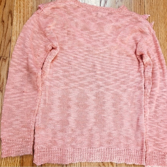 Pink Republic big girls light orange fringe trim pull over sweater - Picture 14 of 15